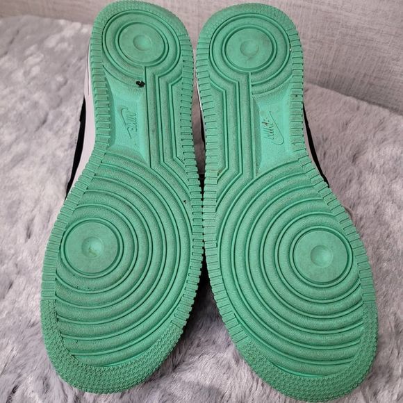 Nike Air Force 1 \'82 Black Velour Shoes Mens 8.5 Green Glow Shiny 498288-080 main image 4